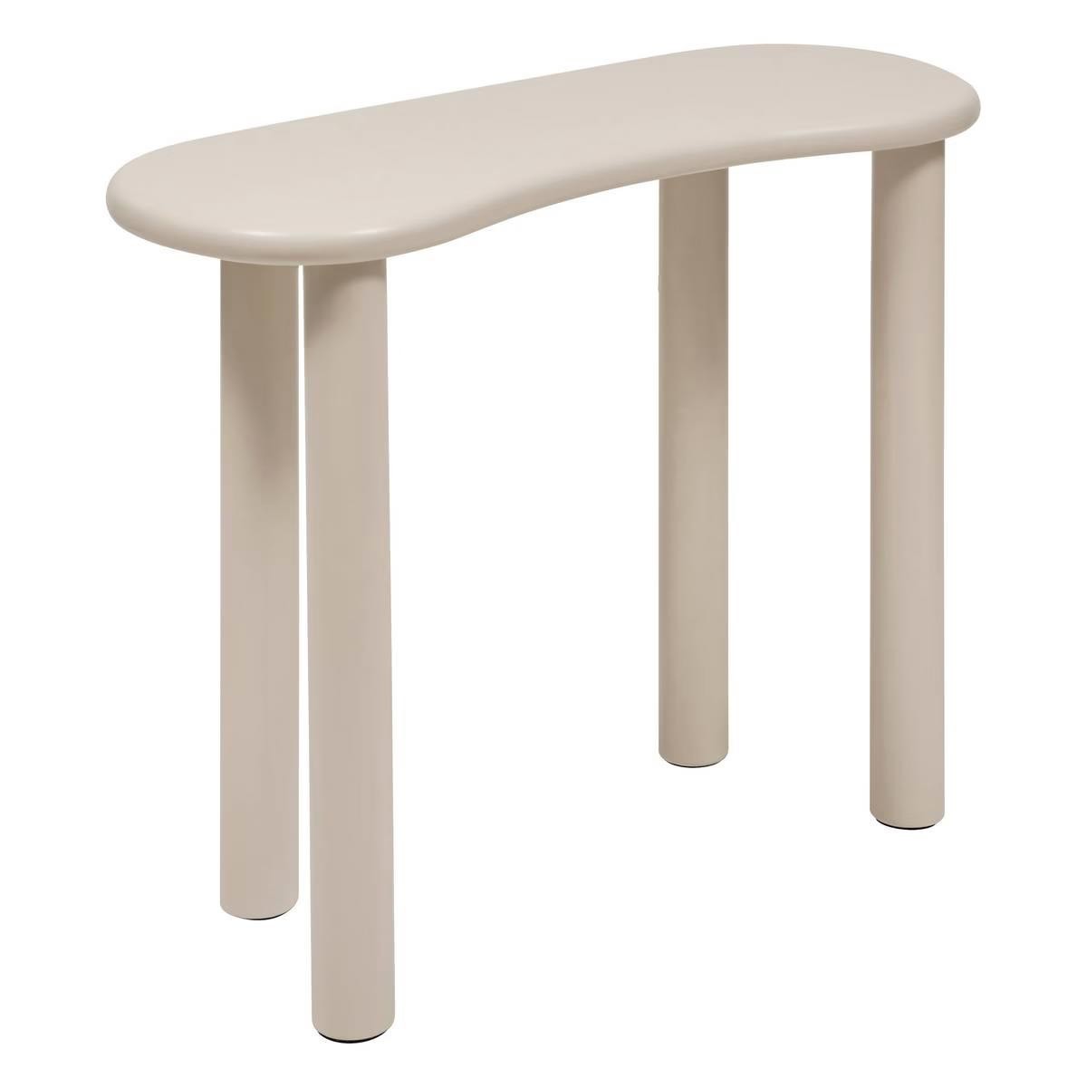Console Olao design organique beige 100cm meuble d'entrée courbe moderne