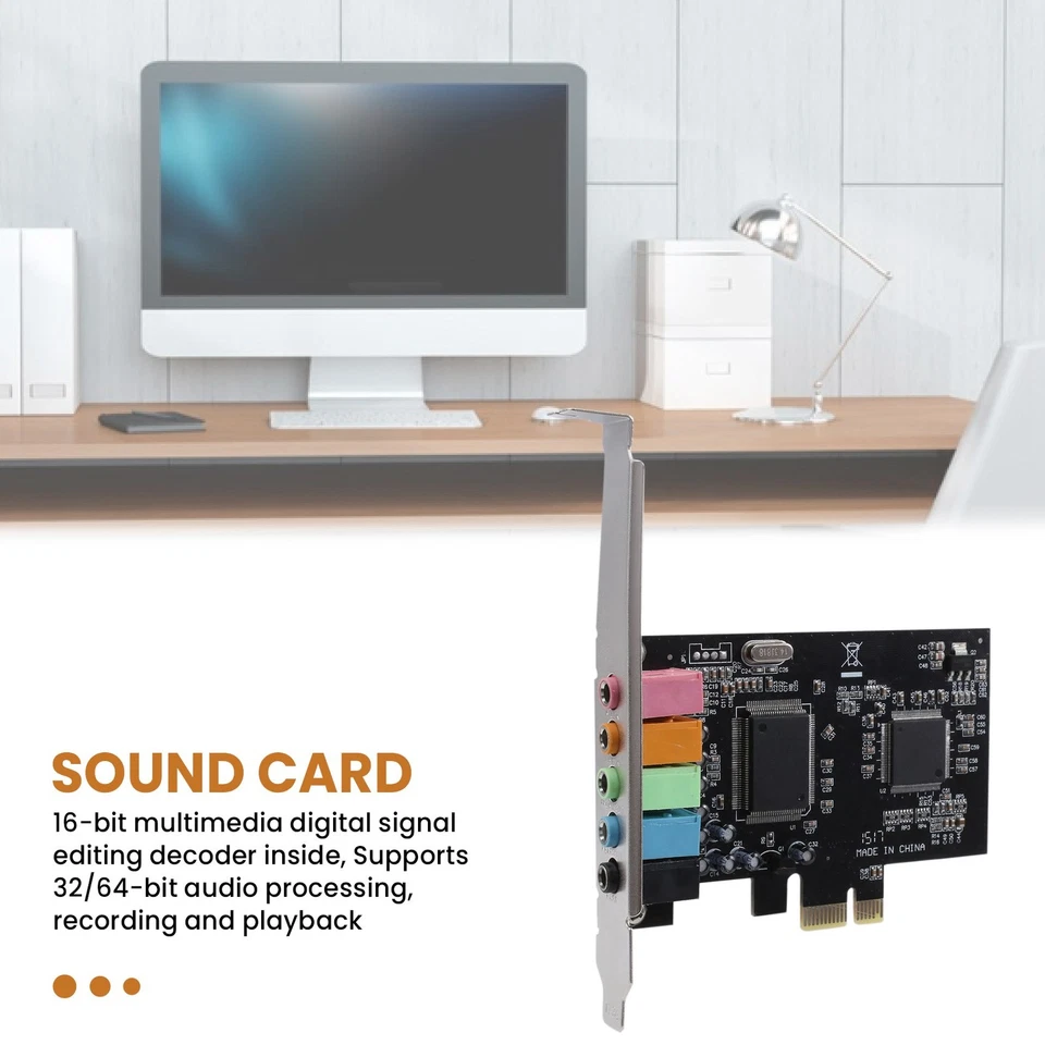 5.1 Internal Sound Card for 10 with Low Profile Bracket, 3D Stereo PCI-E,2415 - Image 3 of 4