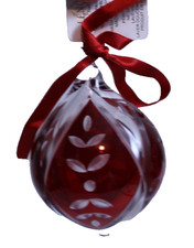 Lennox Crimson Splendor crystal red clear cut Christmas ornament holiday