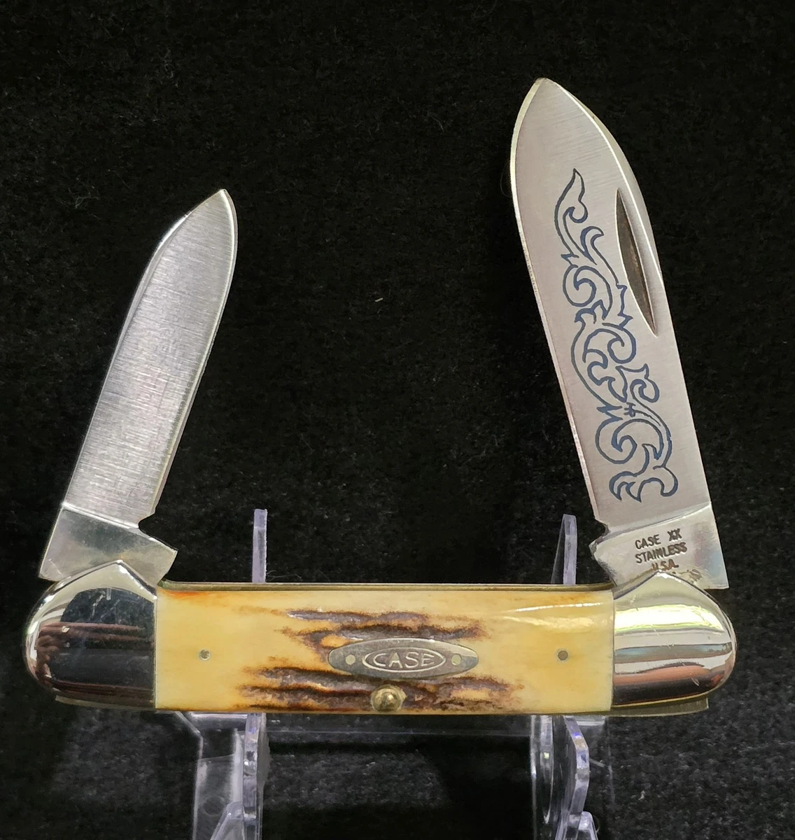 Case XX Stag/Antler Handle Blue Vintage Knives for sale | eBay