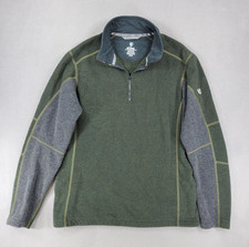 Kuhl Revel 1/4 Zip Sweater Mens Medium Green Outdoor Hiking Performance Fleece