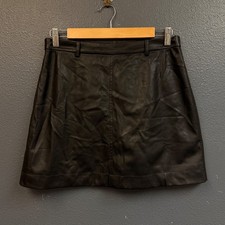 J. Crew 4 women’s black faux leather Polyurethane skirt mid dress NEW