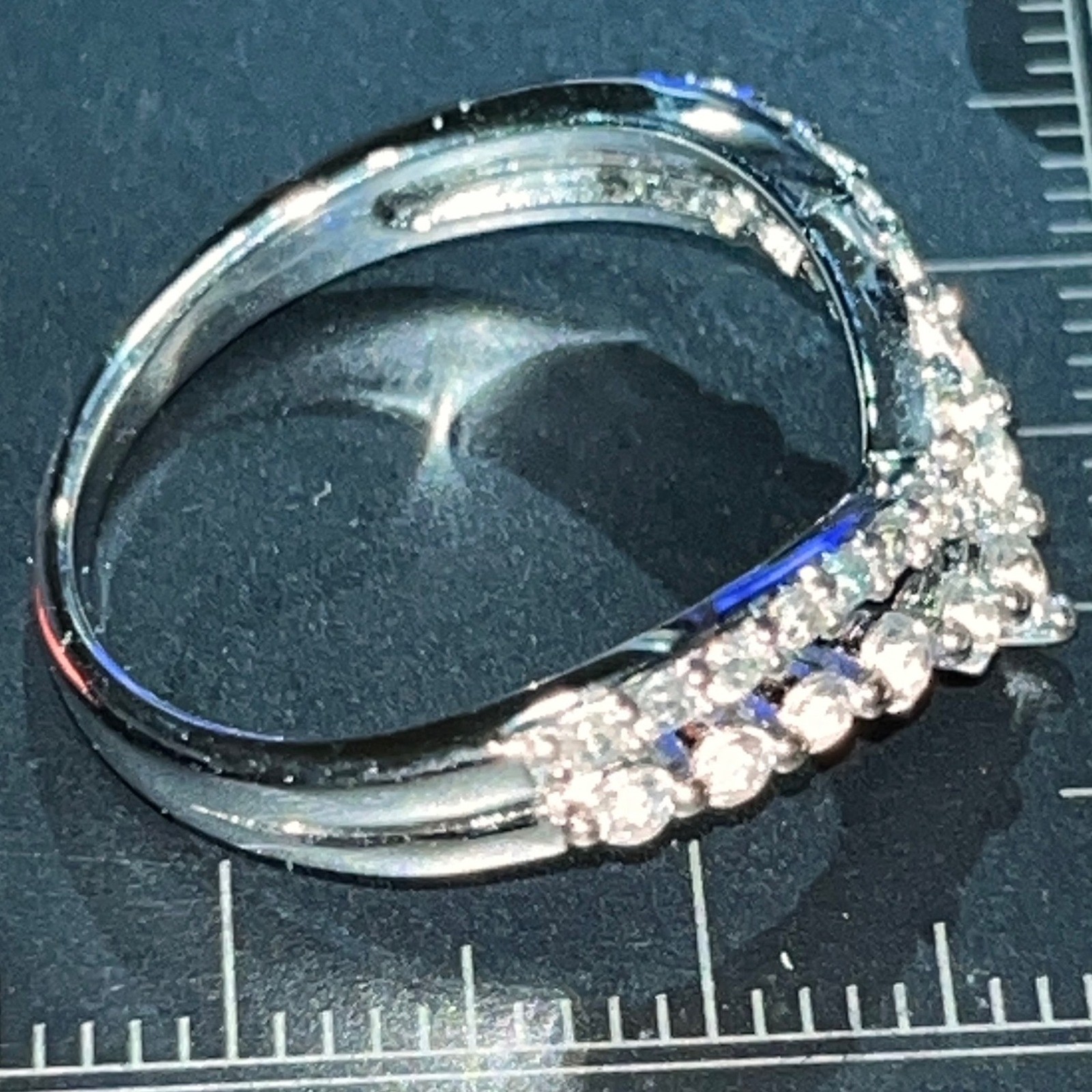 Sterling Silver V Shape Stackable Ring Lab Create… - image 7