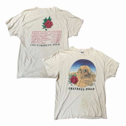 Grateful Dead Tour Shirt Stanley Mouse Double-S 1980s vintage concert t-shirt, vintage, single stitch, B+ condition