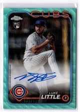 2024 Topps Chrome Luke Little Rookie Autographs Aqua Wave Refractor RC /199 Cubs