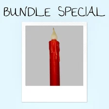 Bundle Of Six 7" LED Wax DIPPED Battery Timer Tapers, Primitive Red