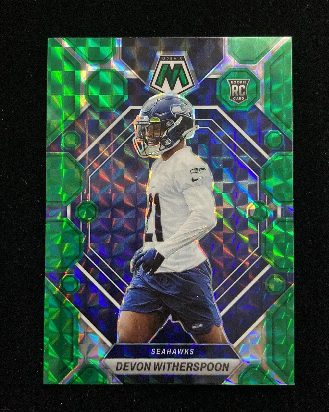 2023 Panini Mosaic Green Mosaic #313 Devon Witherspoon RC Rookie Seahawks JP