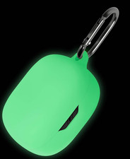 Silicone Case for JBL Vibe Flex, Protective Cover with Carabiner Luminous Green