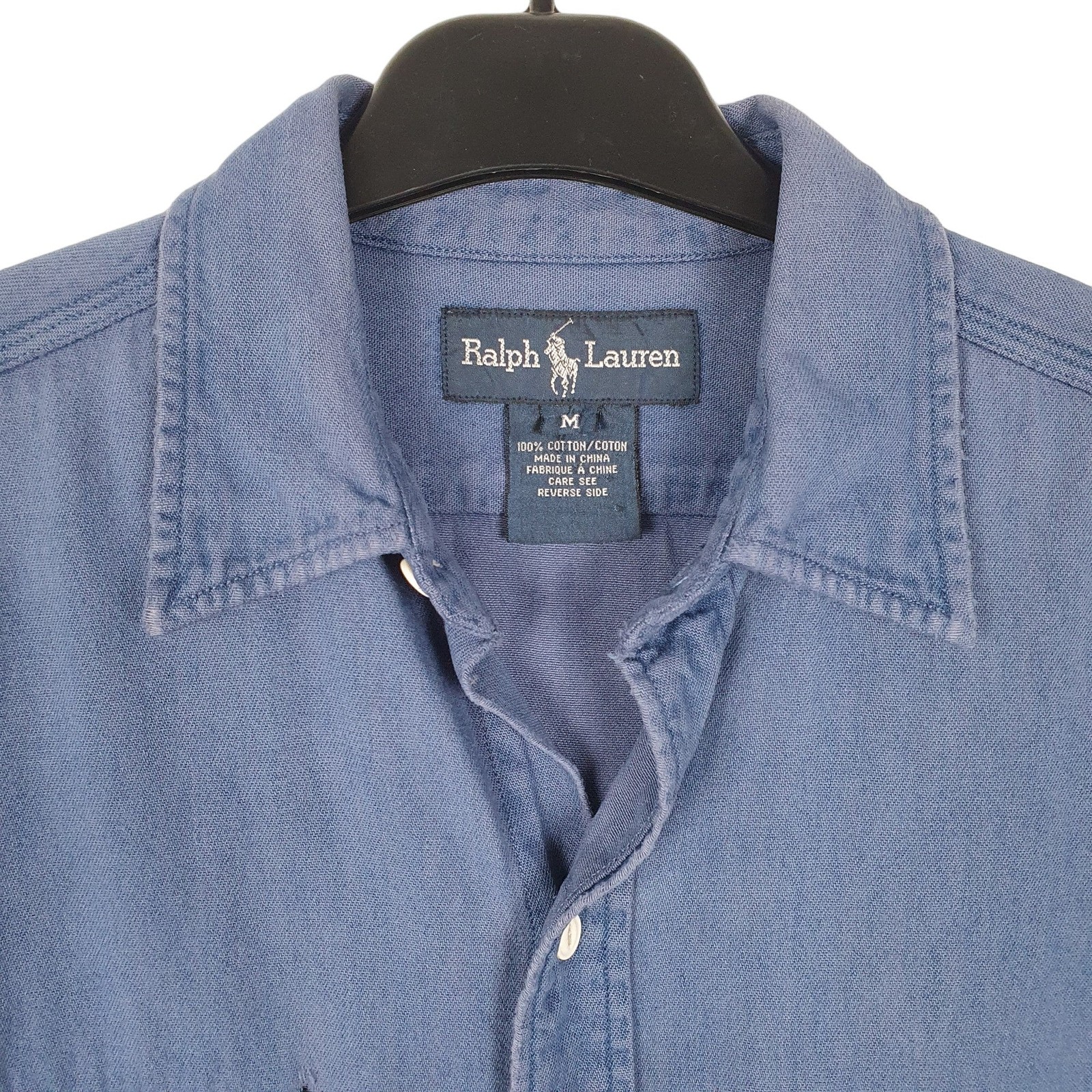 RALPH LAUREN Blue Shirt Heavy Work Overshirt Shacket Long Sleeve M image 2