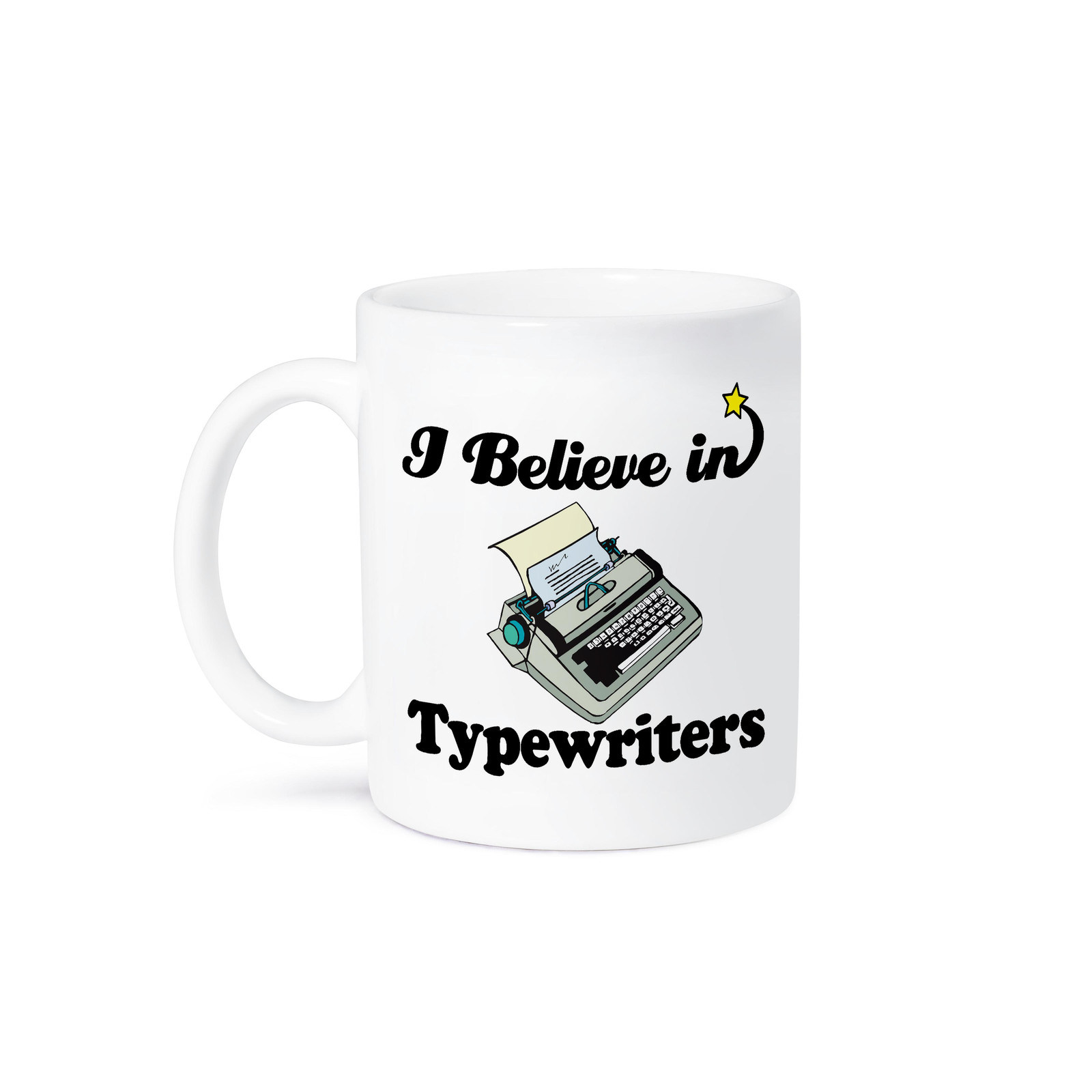 Vintage Typewriter Lover Mug - 3dRose I Believe in Typewriters Design  