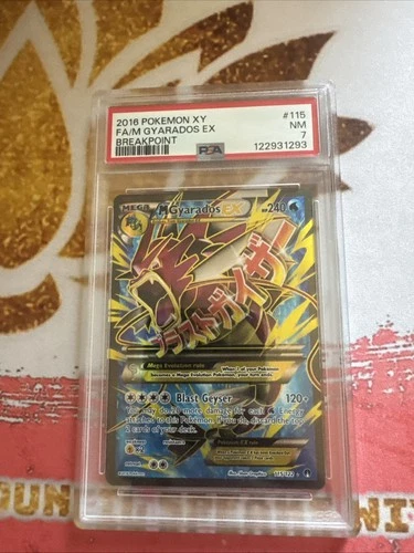 Pokemon TCG PSA 7  M Gyarados EX Full Art Holo Card 115/122 Breakpoint