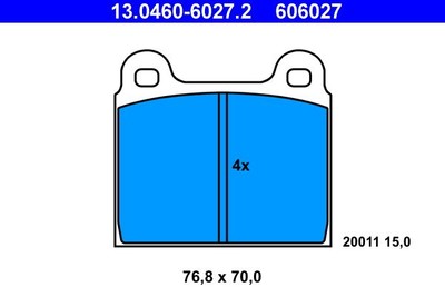 Brake Pad Set, disc brake ATE 13.0460-6027.2