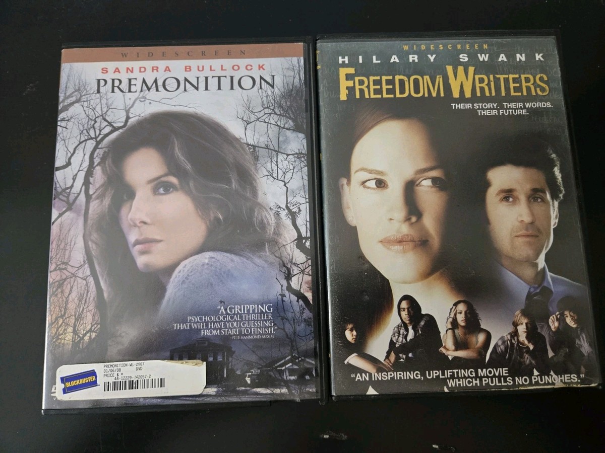 Lot 2 DVD Premonition Sandra Bullock, Freedom Writers Hilary Swank