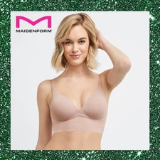 Maidenform M Seamless Push-Up Bra, Convertible Longline Bralette (Plus Size