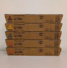 Lot Of 5 Original Ricoh 842243 842244 842345 842246 Toner Cartridges For MP C501