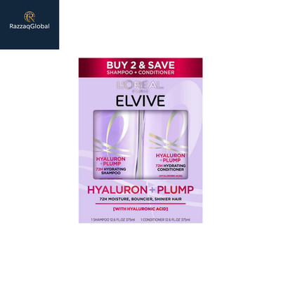 L Oréal Paris Elvive Hyaluron Plump Shampoo & Conditioner Set 25.2 fl oz   