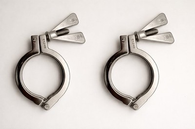 Tri-Clamp Klemmverbindung Edelstahl AISI 304 DN ISO 2852 DIN 32676 (2Stk )