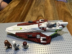 LEGO Star Wars Obi Wan Kenobi Jedi Starfighter Complete Set w/ 3 Minifigures