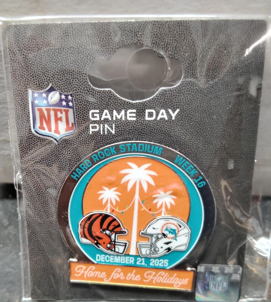Miami Dolphins VS Cincinnati Bengals NFL Game Day Pin 12/21/25 Hard Rock Stadium