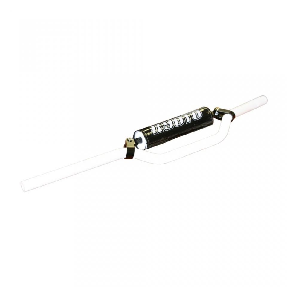 Guidon Kyoto blanc anti fatigue en aluminium de 22mm pour pilote de cross
