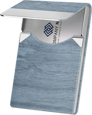 Ultra Slim PU Leather Business Card Holder Metal Case with Magnetic Closure