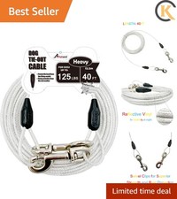 40ft Reflective Tie-Out Cable for Heavy Dogs Up to 125 Pounds
