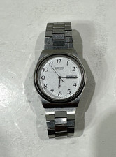 Vintage 1980's Seiko Quartz SQ Silver Tone Men's Watch 8223-8029 W/Original Band