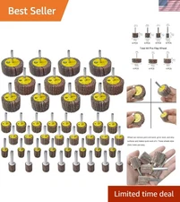 Abrasive Flap Wheel Set 44 Pack 7 Sizes 80 Grit for Drills Metal Sanding