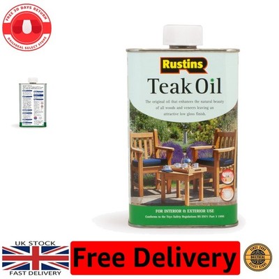 250ml Rustins Teaköl - Holzschutz mit glänzender Oberfläche für Innen & Außen