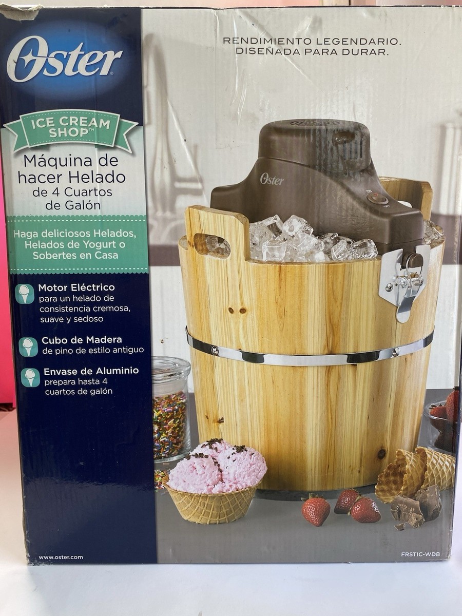 NEW Oster 4-Qt Wood Bucket Ice Cream Maker Electric Frozen Yogurt Sorbet  Kitchen