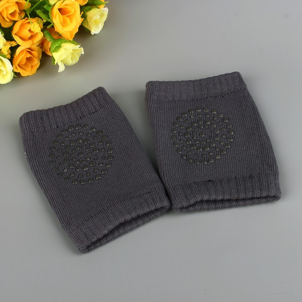 Baby Crawling Knee Pads Soft Cotton Protectors For Infants Dark Gray