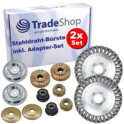 2x Unkrautbürste 150mm inkl. Befestigungs-Set für Echo SRM350, SRM330, SRM250