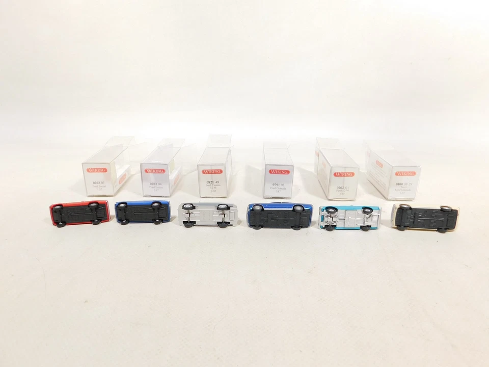 6X Wiking H0 1:87 Ford 0202 0821 12 M 0203 Escort 0791 0800 Mint+Box #DW942-0,5 - Immagine 3 di 4