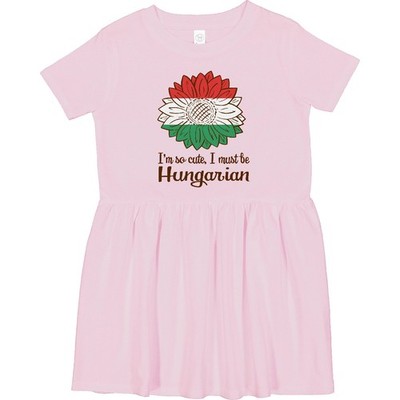 Inktastic I'm So Cute, I Must Be Hungarian Hungary Sunflower Toddler Dress Flags
