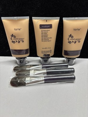 Tarte Smooth Operator  Amazonian White Clay Foundation Tint Medium w/brush lot 3