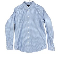Brooks Brothers Dress Shirt Men's XL Blue Gingham Check Supima Cotton Non-Iron