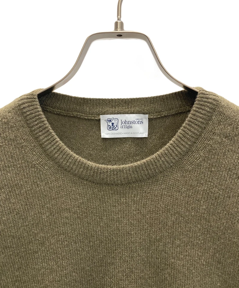 JOHNSTONS OF ELGIN Cashmere crew neck knit Size: M Olive Men - Image 3 of 4