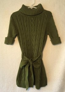 green turtleneck sweater dress