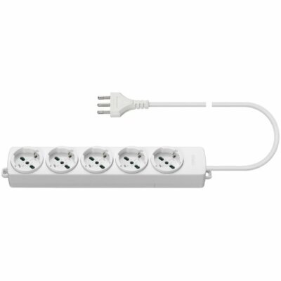 Vimar Universal Multi Plug Socket 5-Way With Cable White - 01294.CC.B