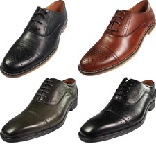 Parrazo Fellini Mens Rana Leather Insole Cap Toe Oxford Lace Up Dress Shoes