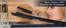 PRO-TECHS Nano Titanium Vibrating Hair Straightener Flat Iron Thin Repair Oil