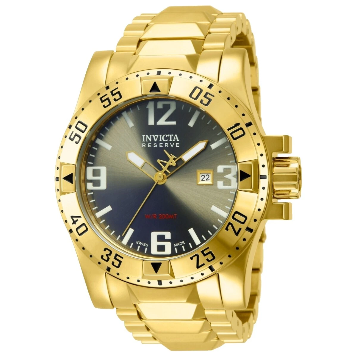 Acero Inoxidable Banda de Goma Invicta Excursion Relojes de pulsera