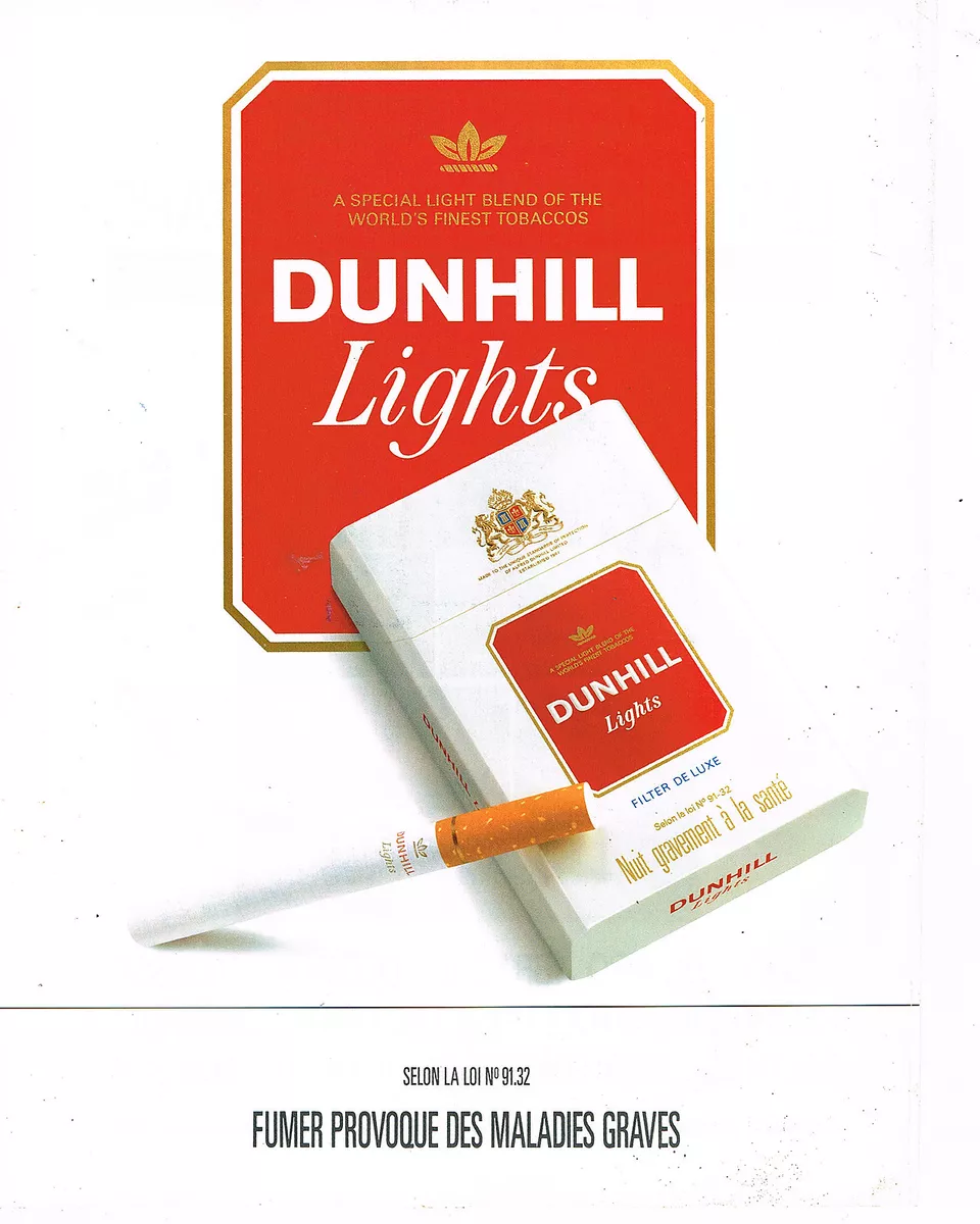 1992 DUNHILL LIGHTS ADVERTISING 035 ADVERTISING CIGARETTES