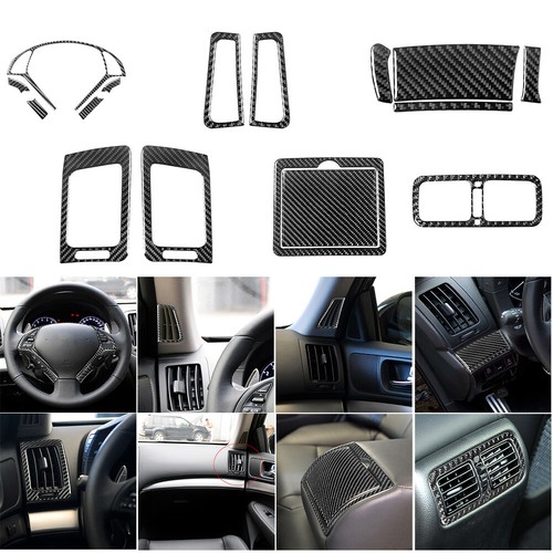 16Pcs Carbon Fiber Full Interior Kit Cover Trim For Infiniti G37 Sedan