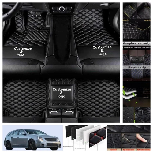 For Cadillac CTS Wagon 2010-2014 Car Floor Mats PU Leather Waterproof Carpets - Imagen 26 de 44