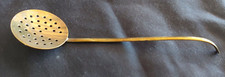 Łyżka sitowa z mosiądzu (?) Długość 20 cm, szerokość 5 cm, waga 26 g