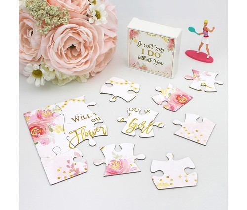 WILL YOU BE MY FLOWER GIRL JIGSAW PUZZLE box wedding proposal bride game gifts - Picture 2 of 6
