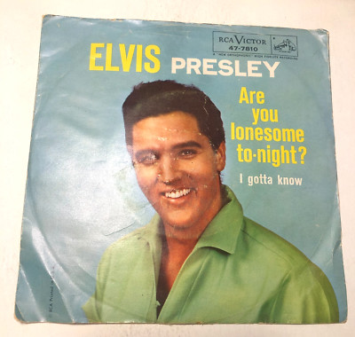 Elvis Presley 7" Record 45 & Picture Sleeve Are You Lonesome Tonight ...