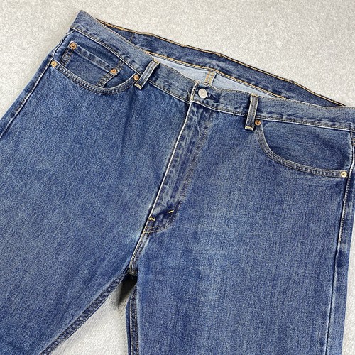 Levis 505 Jeans Mens 42x30 Straight Blue Denim Cotton Workwear Western Cowboy - Picture 3 of 21
