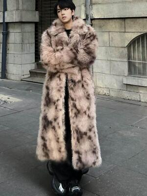 Winter Warm Men's Fur Plush Jacket Imitation Raccoon Fur Retro